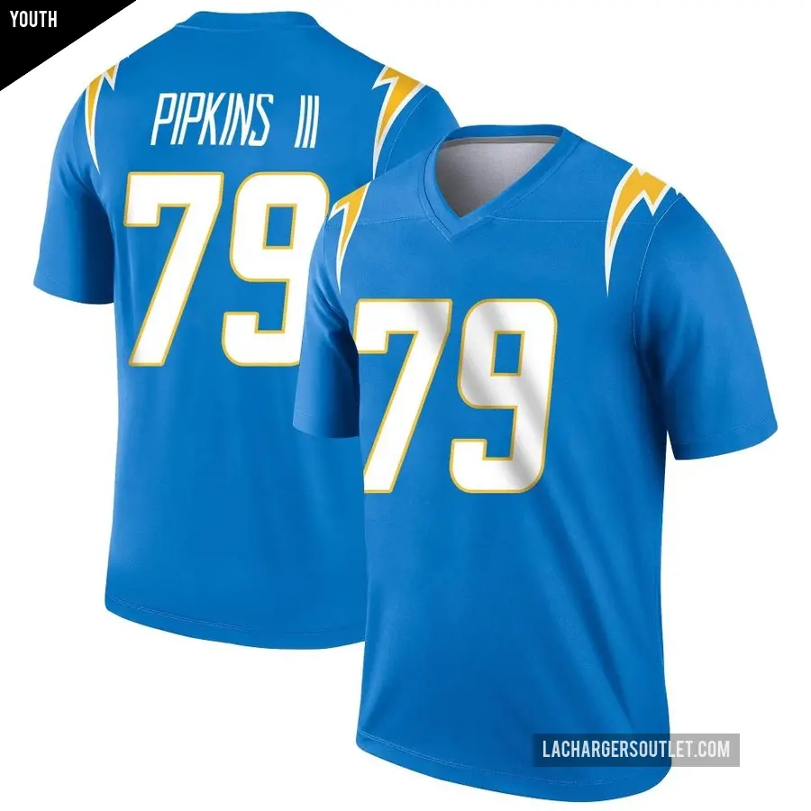 Youth Los Angeles Chargers ＃79 Trey Pipkins III Blue Legend Powder Jersey