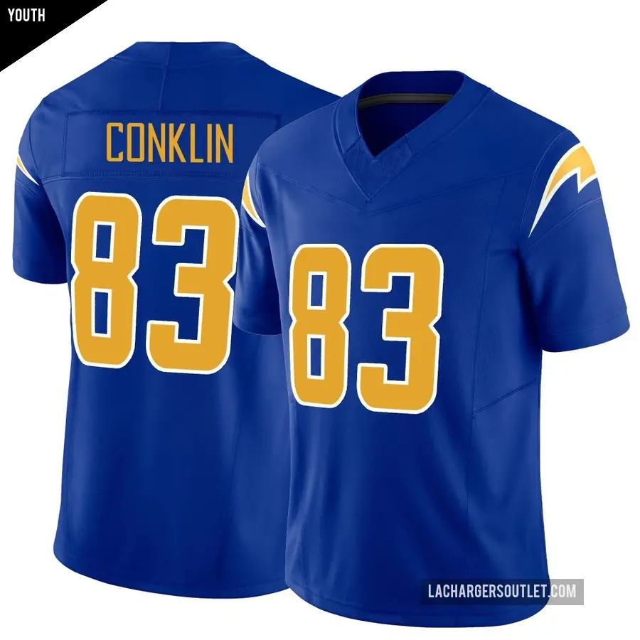 Youth Los Angeles Chargers ＃83 Tyler Conklin Royal Limited Vapor F.U.S.E. Jersey