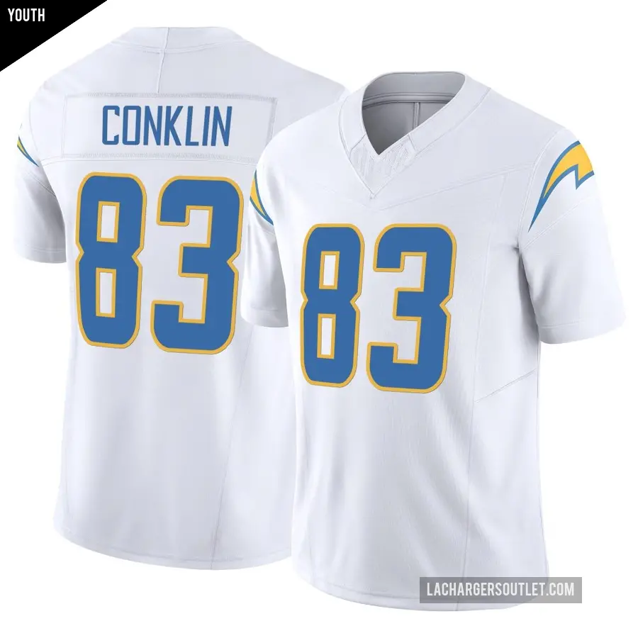 Youth Los Angeles Chargers ＃83 Tyler Conklin White Limited Vapor F.U.S.E. Jersey