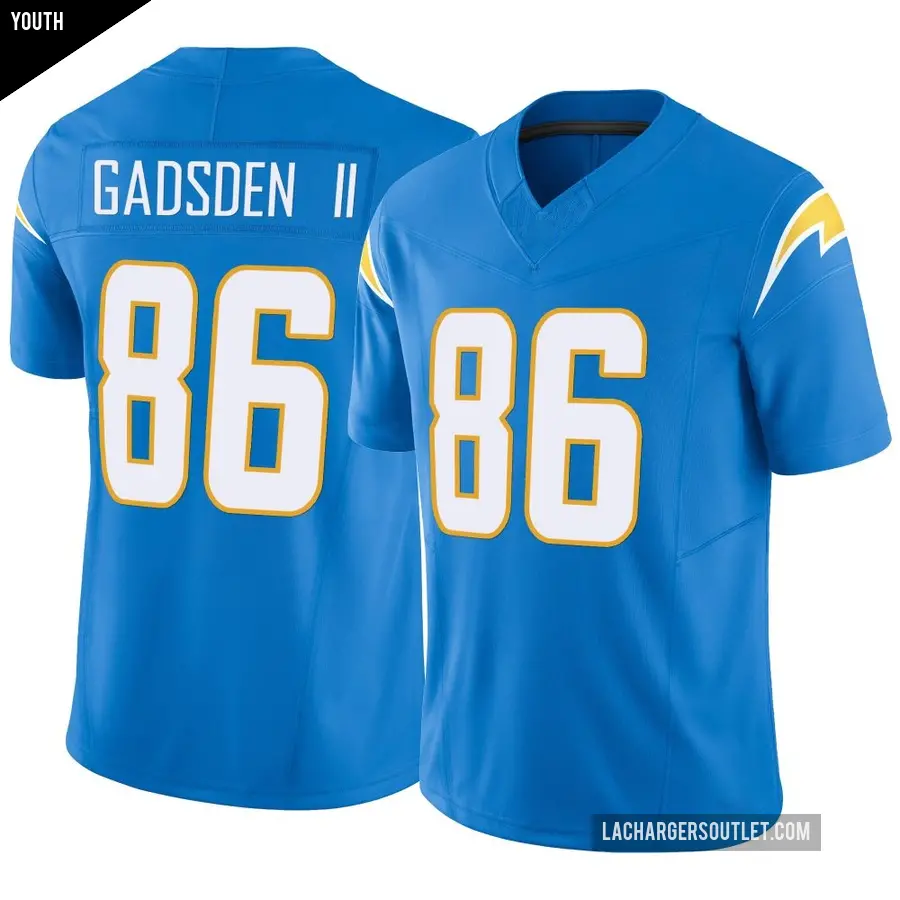 Youth Los Angeles Chargers ＃86 Oronde Gadsden II Blue Limited Powder Vapor F.U.S.E. Jersey