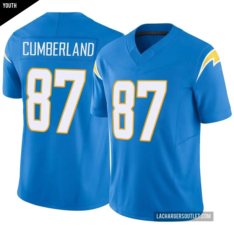 Youth Los Angeles Chargers ＃87 Jeff Cumberland Blue Limited Powder Vapor F.U.S.E. Jersey