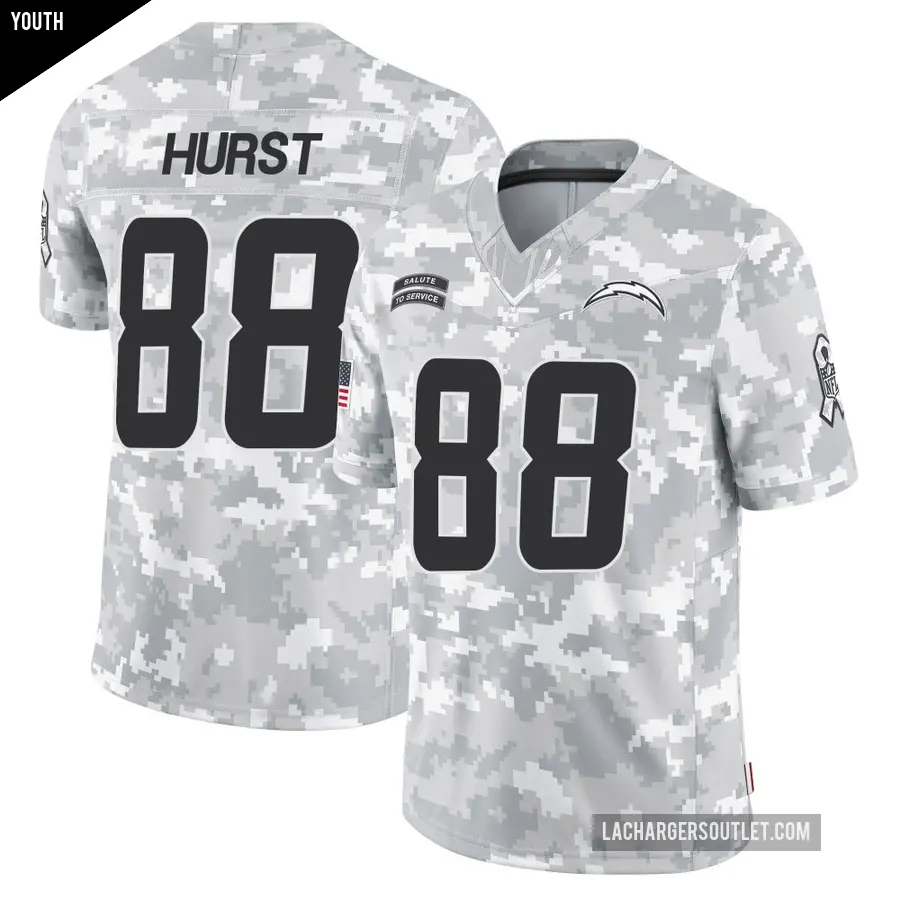 Youth Los Angeles Chargers ＃88 Hayden Hurst Arctic Camo Limited 2024 Salute to Service Jersey