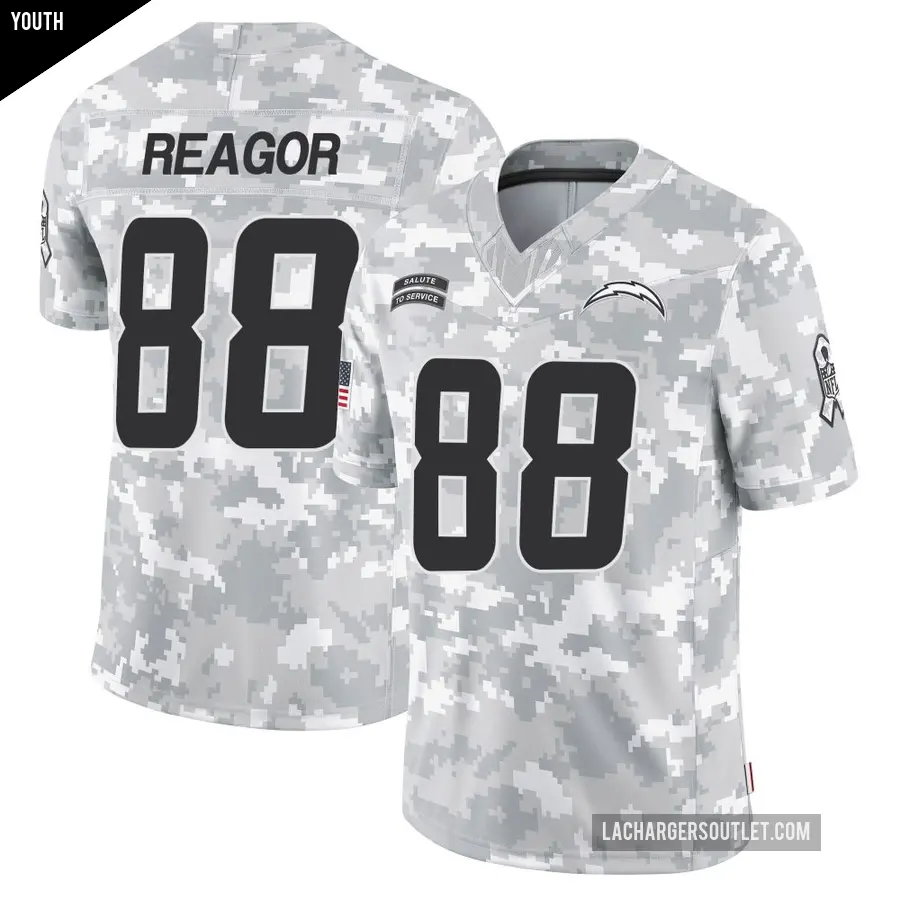 Youth Los Angeles Chargers ＃88 Jalen Reagor Arctic Camo Limited 2024 Salute to Service Jersey