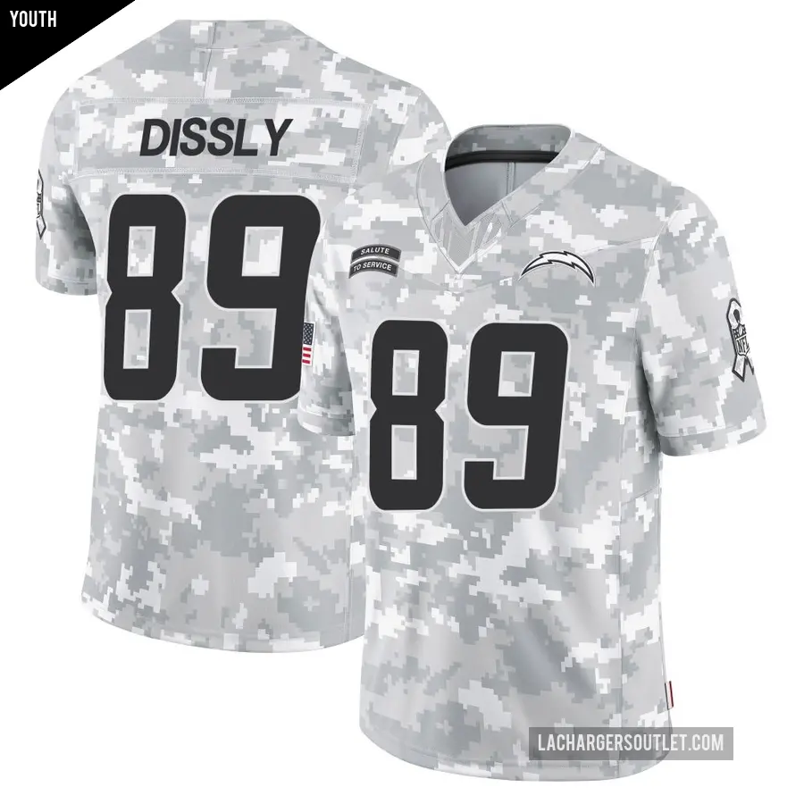 Youth Los Angeles Chargers ＃89 Will Dissly Arctic Camo Limited 2024 Salute to Service Jersey