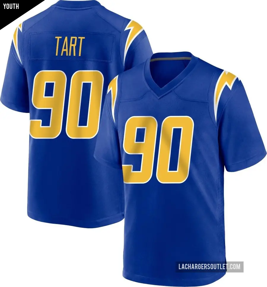Youth Los Angeles Chargers ＃90 Teair Tart Royal Game 2nd Alternate Jersey