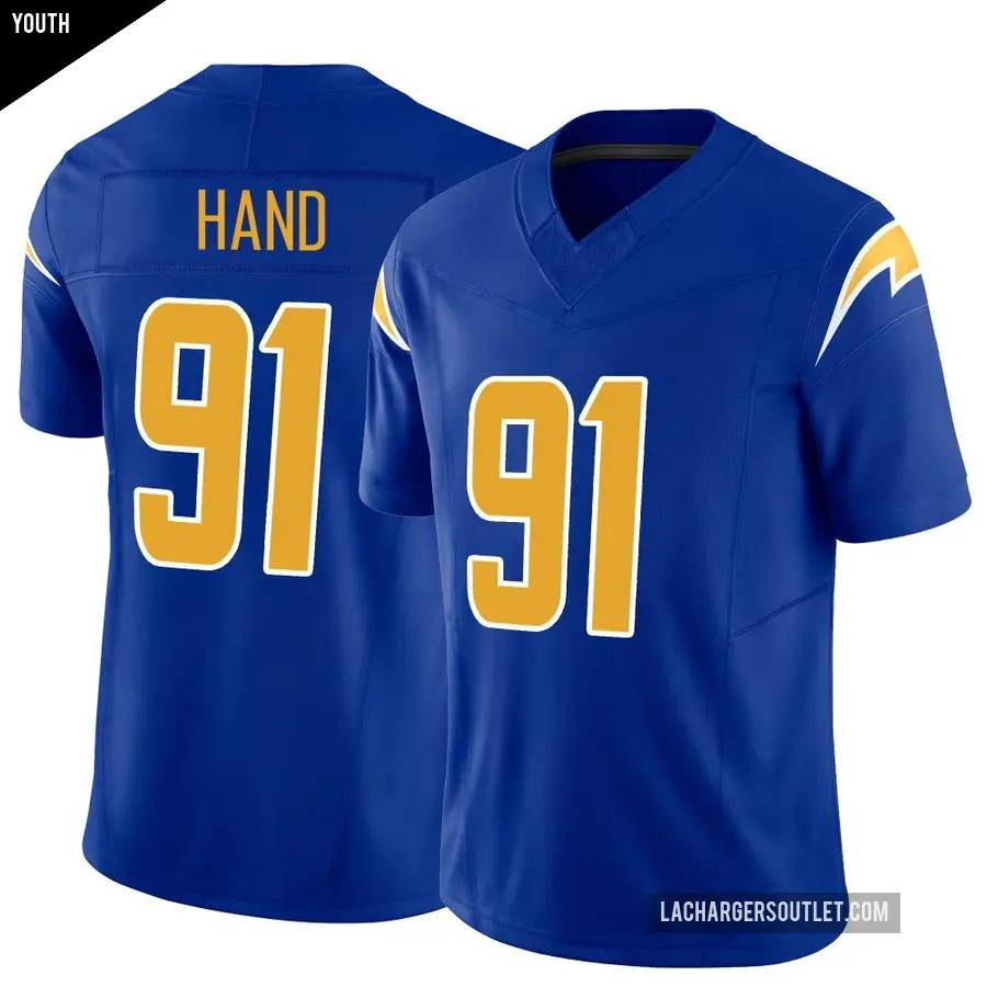 Youth Los Angeles Chargers ＃91 Da'Shawn Hand Royal Limited Vapor F.U.S.E. Jersey