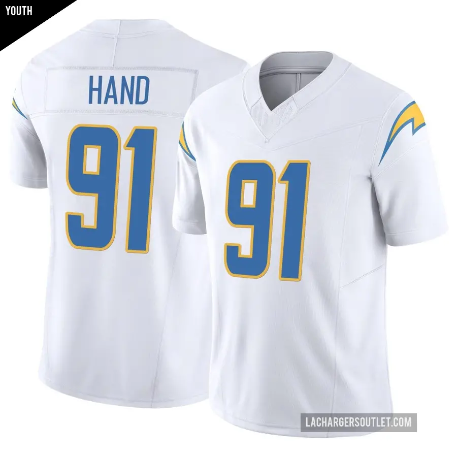 Youth Los Angeles Chargers ＃91 Da'Shawn Hand White Limited Vapor F.U.S.E. Jersey