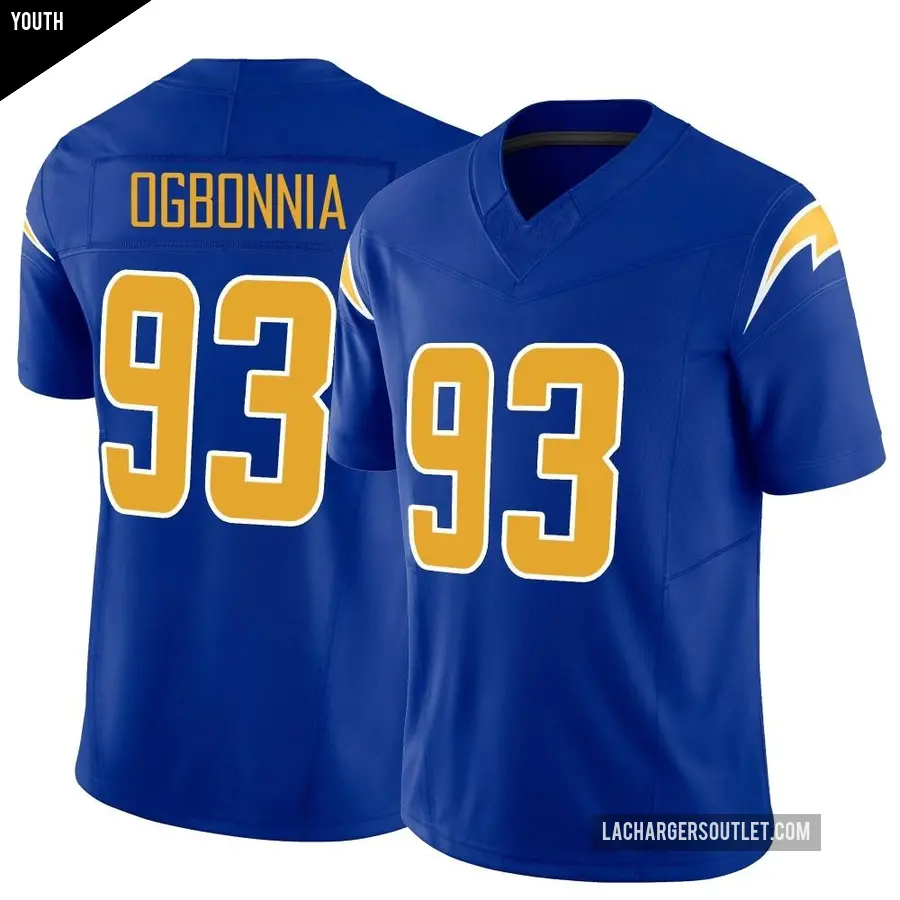 Youth Los Angeles Chargers ＃93 Otito Ogbonnia Royal Limited Vapor F.U.S.E. Jersey